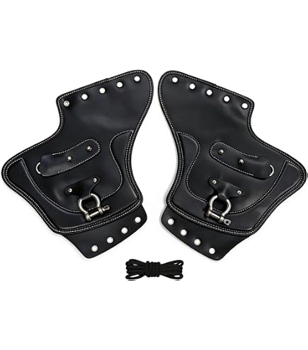 Amazon.com: NTHREEAUTO Motorcycle Side Saddle Leather Heat Shield